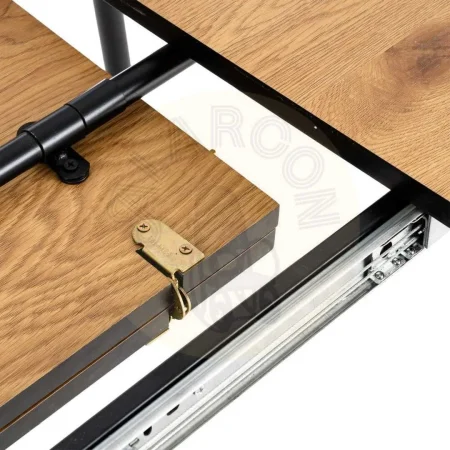 Mesa extensible natural en DM con patas de hierro 120x80x75cm - Ixia - 615209IX - foto-secundaria-6