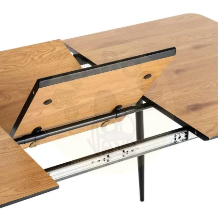 Mesa extensible natural en DM con patas de hierro 120x80x75cm - Ixia - 615209IX - foto-secundaria-8