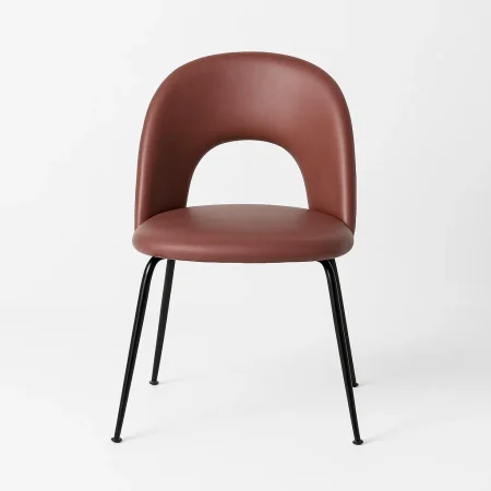 Silla tapizada en símil piel color vino con patas de hierro 49x60x81cm - Ixia - 615211IX - foto-blanco