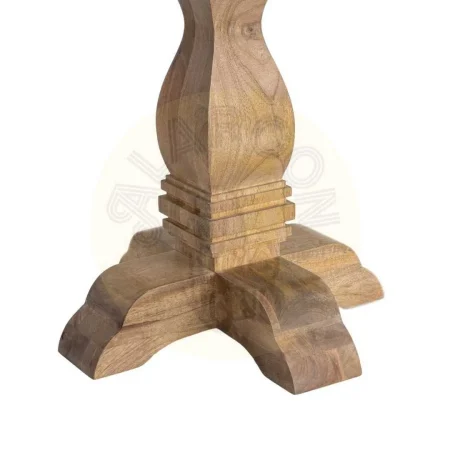Mesa auxiliar de madera de mango con tablero 4cm para salón 65x65x66cm - Ixia - 615244IX - foto-secundaria-4