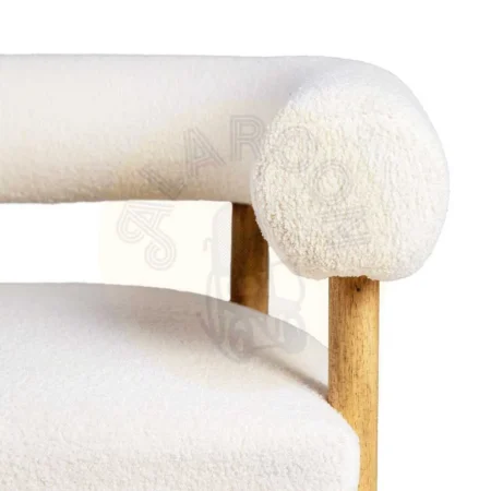 Sillón beige tapizado en tejido poliéster con estructura de plywood y patas de madera de caucho 80x67x69cm - Ixia - 615247IX - foto-secundaria-4