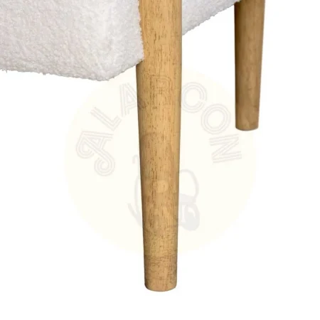 Sillón beige tapizado en tejido poliéster con estructura de plywood y patas de madera de caucho 80x67x69cm - Ixia - 615247IX - foto-secundaria-5