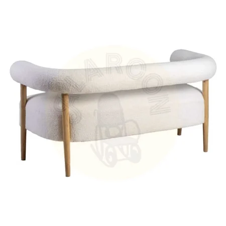 Sofá 2 plazas tapizado en tejido beige con patas de madera 143x67x69cm - Ixia - 615248IX - foto-secundaria-1