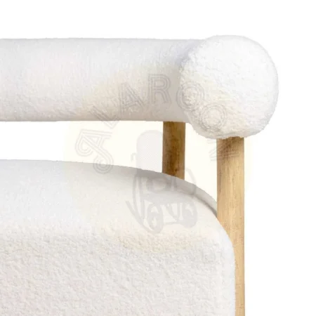 Sofá 2 plazas tapizado en tejido beige con patas de madera 143x67x69cm - Ixia - 615248IX - foto-secundaria-2