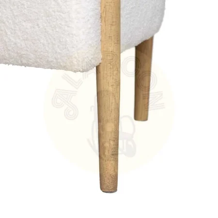 Sofá 2 plazas tapizado en tejido beige con patas de madera 143x67x69cm - Ixia - 615248IX - foto-secundaria-3