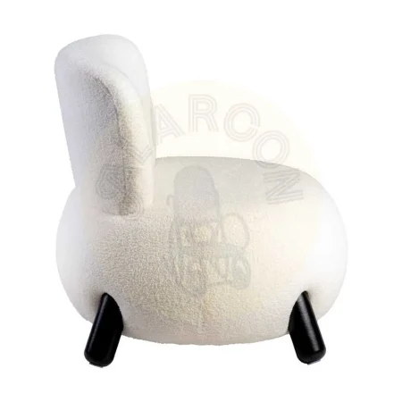 Sillón blanco y negro en tejido y madera con patas de caucho 73x75x74.50cm - Ixia - 615249IX - foto-secundaria-1