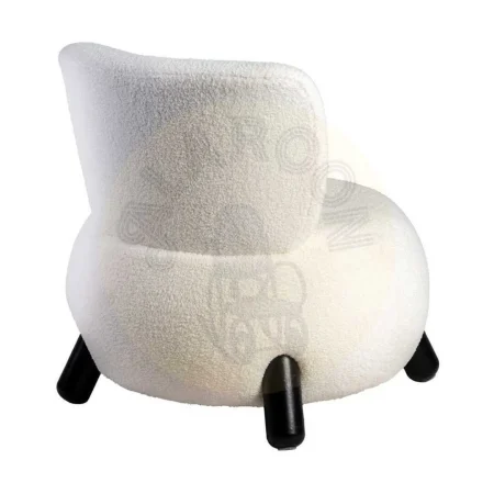 Sillón blanco y negro en tejido y madera con patas de caucho 73x75x74.50cm - Ixia - 615249IX - foto-secundaria-2