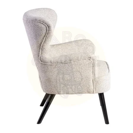 Sillón jaspeado crudo en tejido con patas de madera de caucho 70x74x90cm - Ixia - 615250IX - foto-secundaria-1