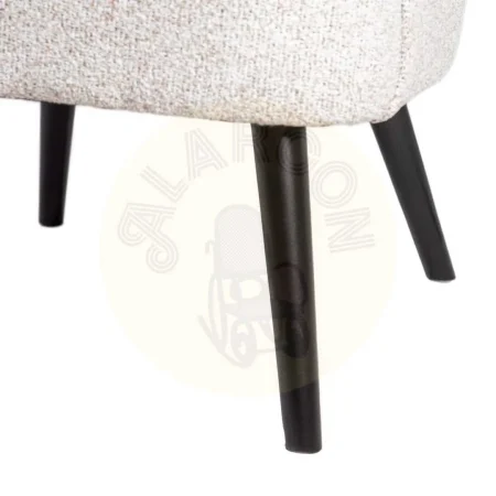 Sillón jaspeado crudo en tejido con patas de madera de caucho 70x74x90cm - Ixia - 615250IX - foto-secundaria-4