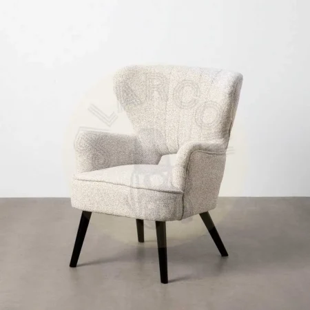 Sillón jaspeado crudo en tejido con patas de madera de caucho 70x74x90cm - Ixia - 615250IX - foto-secundaria-6