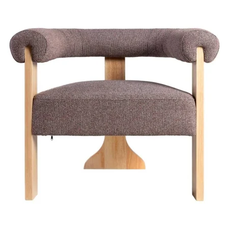 Sillón jaspeado gris y rosa tejido con patas de madera 84x69x72cm - Ixia - 615252IX - foto-blanco
