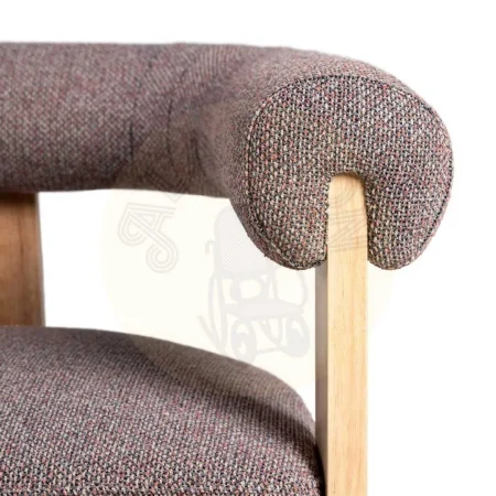 Sillón jaspeado gris y rosa tejido con patas de madera 84x69x72cm - Ixia - 615252IX - foto-secundaria-3