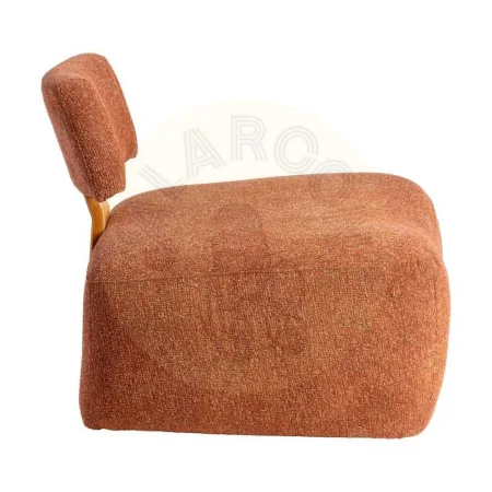 Sillón jaspeado teja en tejido poliéster con patas de madera de caucho y relleno foam PU 60x72x64.50cm - Ixia - 615253IX - foto-secundaria-1