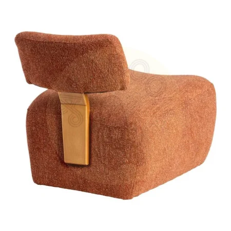 Sillón jaspeado teja en tejido poliéster con patas de madera de caucho y relleno foam PU 60x72x64.50cm - Ixia - 615253IX - foto-secundaria-2
