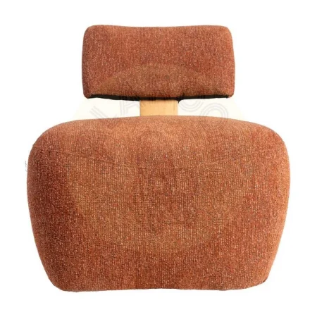 Sillón jaspeado teja en tejido poliéster con patas de madera de caucho y relleno foam PU 60x72x64.50cm - Ixia - 615253IX - foto-secundaria-3