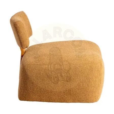 Sillón jaspeado mostaza tapizado en poliéster con patas de madera de caucho 60x72x64.50cm - Ixia - 615254IX - foto-secundaria-1