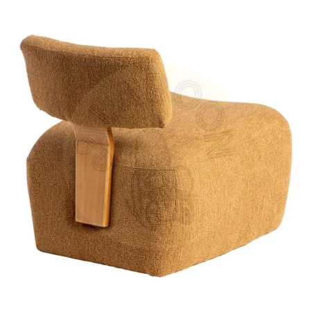 Sillón jaspeado mostaza tapizado en poliéster con patas de madera de caucho 60x72x64.50cm - Ixia - 615254IX - foto-secundaria-2