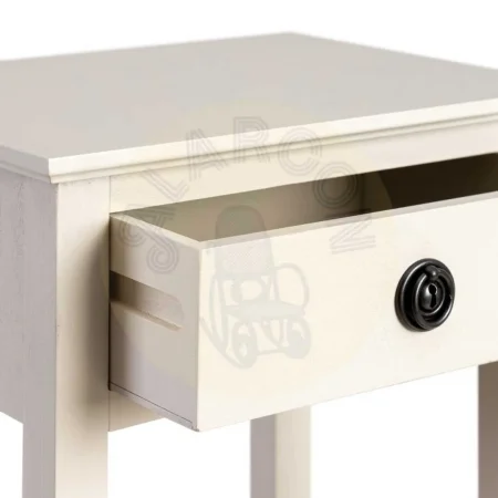 Mesita auxiliar gris claro en DM con cajón y estructura de pino 40x30x61cm - Ixia - 615272IX - foto-secundaria-1