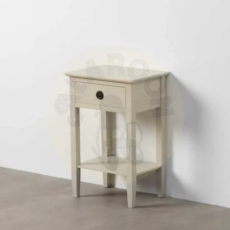 Mesita auxiliar gris claro en DM con cajón y estructura de pino 40x30x61cm - Ixia - 615272IX - foto-secundaria-5