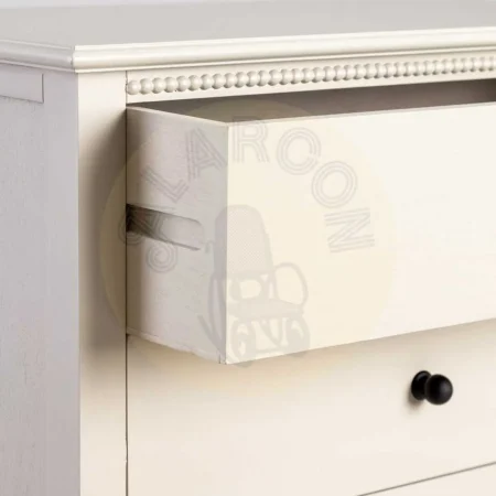 Mesita gris claro en DM con cajones 61x33x66cm - Ixia - 615279IX - foto-secundaria-1