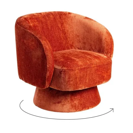 Sillón giratorio en tejido poliéster terracota 78x79x77cm - Ixia - 615287IX - foto-blanco