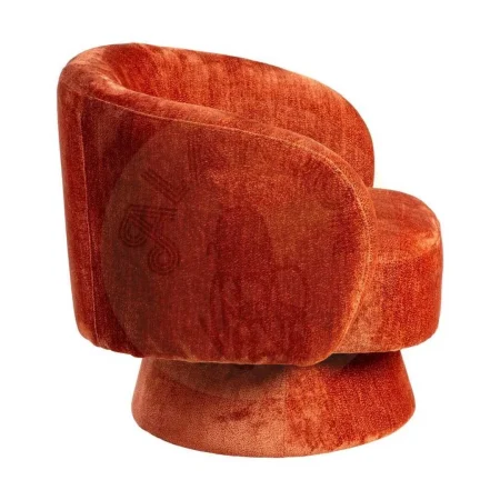 Sillón giratorio en tejido poliéster terracota 78x79x77cm - Ixia - 615287IX - foto-secundaria-1