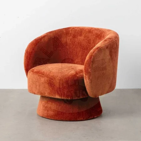 Sillón giratorio en tejido poliéster terracota 78x79x77cm - Ixia - 615287IX - foto-secundaria-6