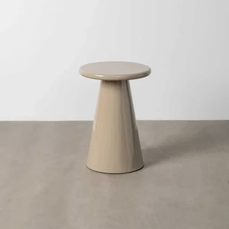 Mesita en DM alto brillo color taupe 45x45x60cm - Ixia - 615303IX - foto-blanco