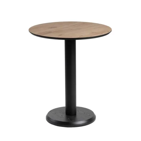 Mesa natural metal y madera estilo contract 65x65x75cm - Ixia - 615306IX - foto-blanco