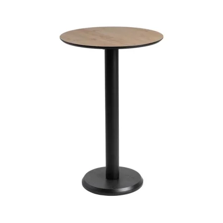 Mesa alta natural en metal y madera 65x65x100cm - Ixia - 615308IX - foto-blanco