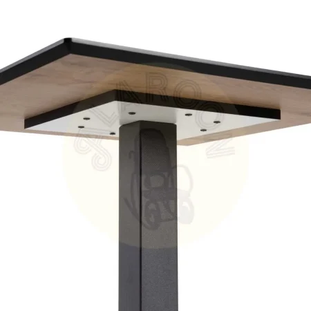 Mesa alta natural de metal y madera 68x68x100cm - Ixia - 615312IX - foto-secundaria-3