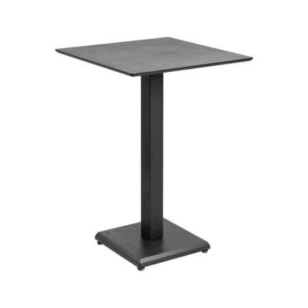 Mesa alta metal y madera con sobre MDF y patas de hierro en grafito y antracita 68x68x100cm - Ixia - 615313IX - foto-blanco