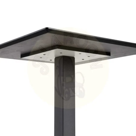 Mesa alta metal y madera con sobre MDF y patas de hierro en grafito y antracita 68x68x100cm - Ixia - 615313IX - foto-secundaria-3