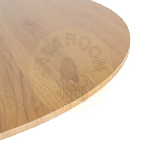 Mesa de comedor natural y negro en DM y metal 100x100x75cm - Ixia - 615320IX - foto-secundaria-1