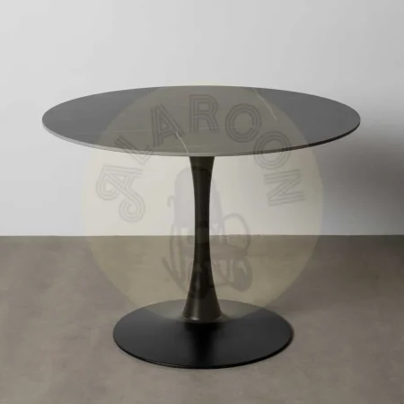 Mesa de comedor negra en piedra sinterizada con base de hierro 100x100x75cm - Ixia - 615321IX - foto-secundaria-8