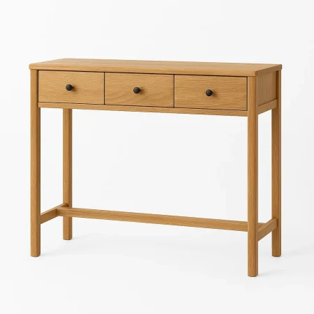 Consola natural en madera de mango 90x30x80cm - Ixia - 615332IX - foto-blanco