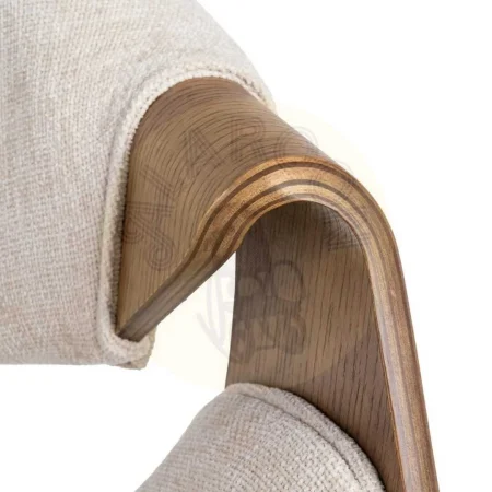 Silla tapizada crema y marrón en tejido y madera de haya 61x56x82cm - Ixia - 615339IX - foto-secundaria-4