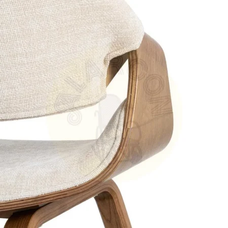 Silla tapizada crema y marrón en tejido y madera de haya 61x56x82cm - Ixia - 615339IX - foto-secundaria-8
