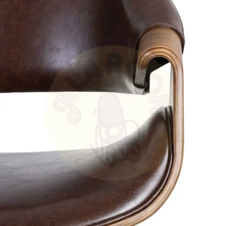 Silla marrón en madera y símil piel 61x56x82cm - Ixia - 615340IX - foto-secundaria-5