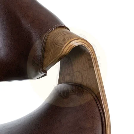 Silla marrón en madera y símil piel 61x56x82cm - Ixia - 615340IX - foto-secundaria-8