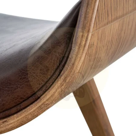 Silla marrón en madera y símil piel 61x56x82cm - Ixia - 615340IX - foto-secundaria-9