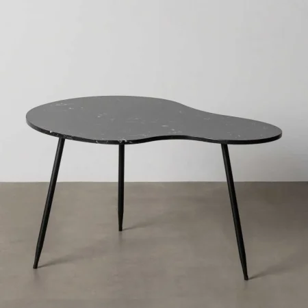Mesa de centro negra de metal y mármol 80x58x45cm - Ixia - 615342IX - foto-blanco