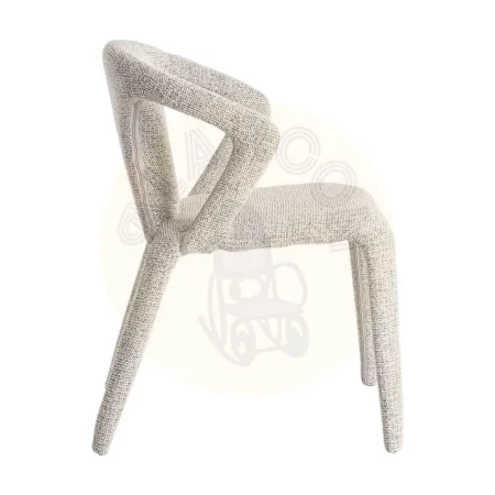 Silla tapizada en tejido jaspeado gris con estructura metálica 52.50x59x79cm - Ixia - 615367IX - foto-secundaria-1