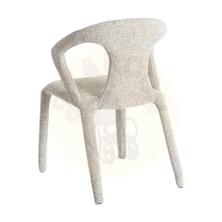 Silla tapizada en tejido jaspeado gris con estructura metálica 52.50x59x79cm - Ixia - 615367IX - foto-secundaria-2