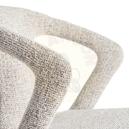 Silla tapizada en tejido jaspeado gris con estructura metálica 52.50x59x79cm - Ixia - 615367IX - foto-secundaria-4