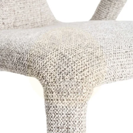 Silla tapizada en tejido jaspeado gris con estructura metálica 52.50x59x79cm - Ixia - 615367IX - foto-secundaria-5