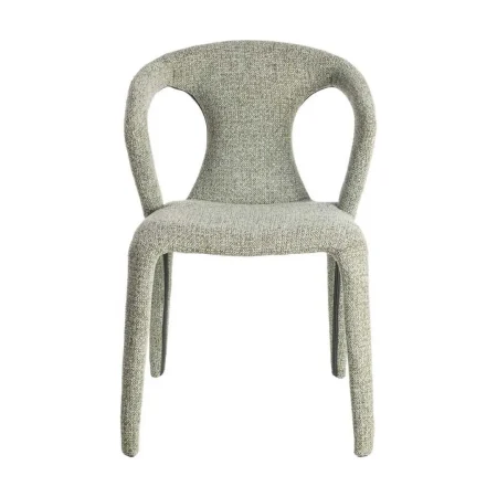 Silla tapizada en tejido jaspeado verde con estructura metálica 52.50x59x79cm - Ixia - 615368IX - foto-blanco