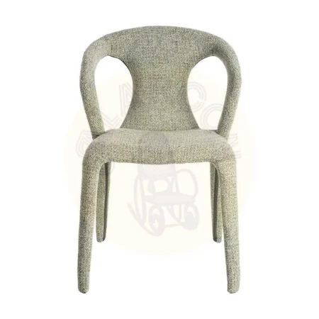 Silla tapizada en tejido jaspeado verde con estructura metálica 52.50x59x79cm - Ixia - 615368IX - foto-secundaria-1