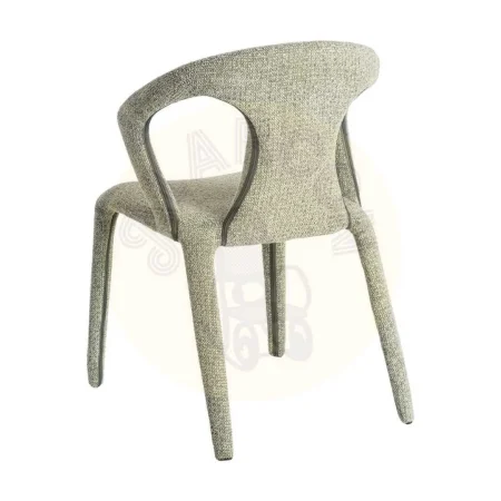 Silla tapizada en tejido jaspeado verde con estructura metálica 52.50x59x79cm - Ixia - 615368IX - foto-secundaria-3