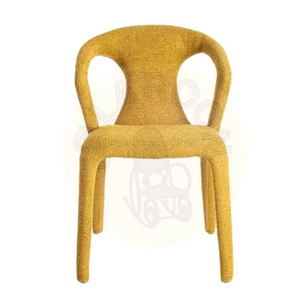 Silla tapizada jaspeada mostaza en tejido contract con estructura metálica 52.50x59x79cm - Ixia - 615369IX - foto-secundaria-1